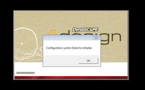 DynaScape Design Error Opening