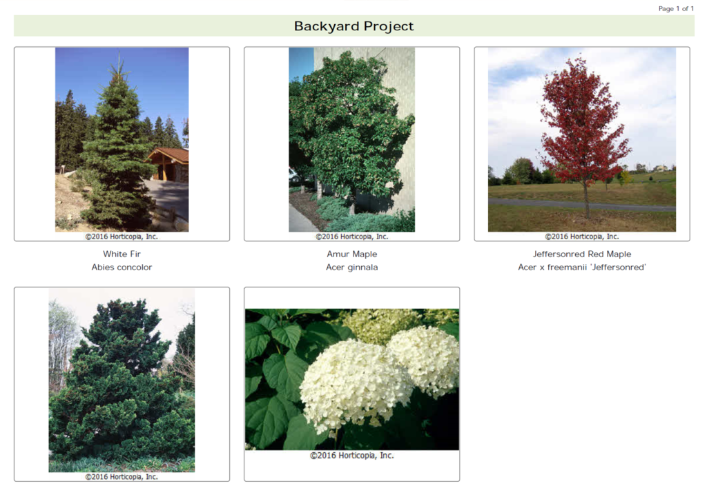 Horticopia Pro Backyard Project