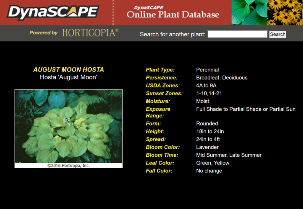 Horticopia Pro Online Database